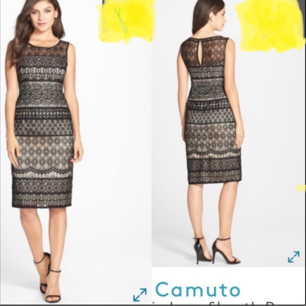 Beautiful Vince camuto black lace dress size 10